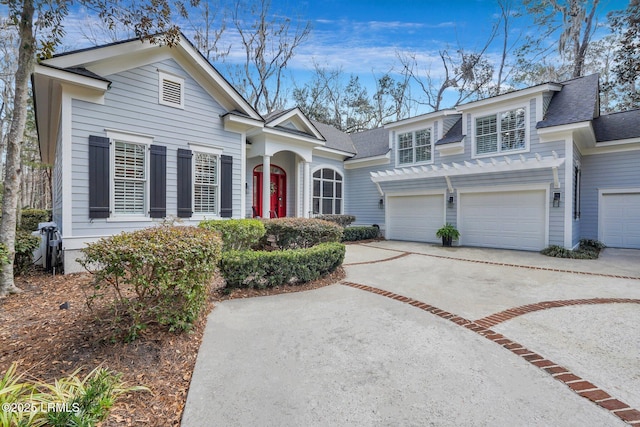 front of property featuring a garage