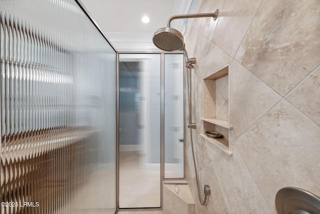 bathroom with walk in shower