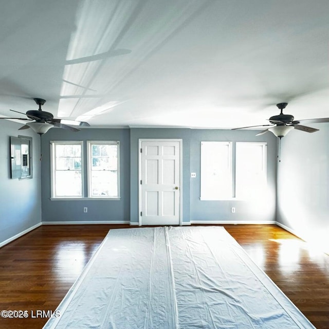 907 Duke St, Beaufort, SC 29902 - entryway featuring baseboards, ceiling fan, and wood finished floors