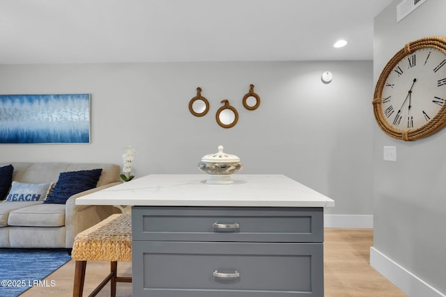 interior space featuring light hardwood / wood-style floors