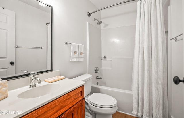22 Harford Unit B, Beaufort, SC 29906 - full bathroom featuring shower / bath combination with curtain, vanity, and wood finished floors
