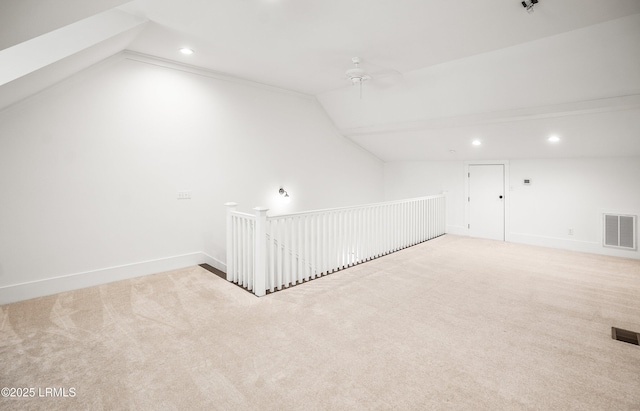 22 Harford Unit B, Beaufort, SC 29906 - bonus room with vaulted ceiling, carpet floors, recessed lighting, and ceiling fan