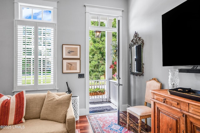 22 Harford Unit B, Beaufort, SC 29906 - foyer with healthy amount of natural light and dark wood-type flooring