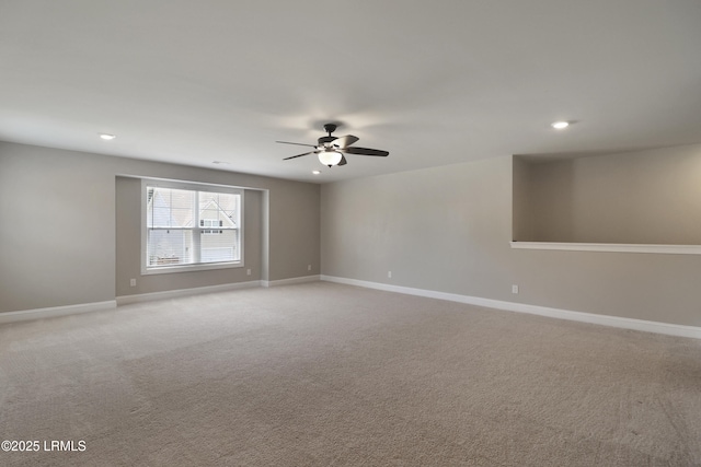 587 Hulston Landing Rd, Bluffton, SC 29909 - unfurnished room featuring a ceiling fan, recessed lighting, and light colored carpet