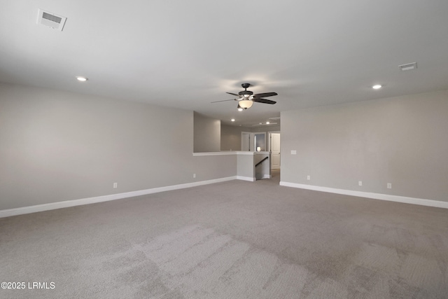 587 Hulston Landing Rd, Bluffton, SC 29909 - unfurnished living room featuring a ceiling fan, recessed lighting, and carpet