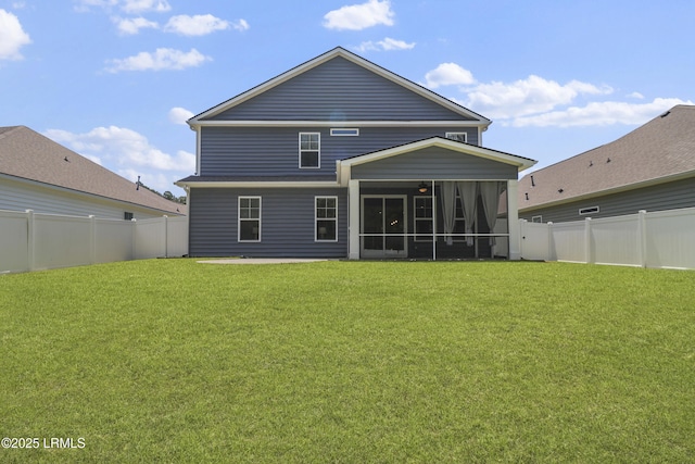 587 Hulston Landing Rd, Bluffton, SC 29909 - back of house with a sunroom and a fenced backyard