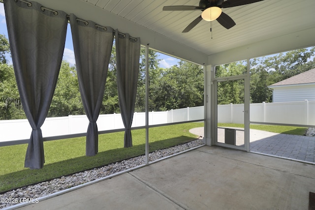 587 Hulston Landing Rd, Bluffton, SC 29909 - unfurnished sunroom featuring ceiling fan