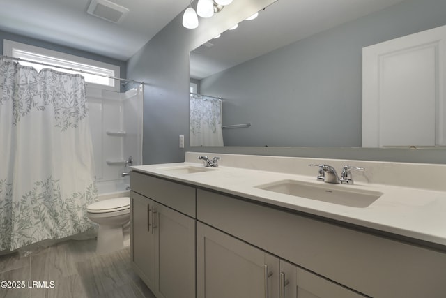 587 Hulston Landing Rd, Bluffton, SC 29909 - full bathroom featuring double vanity and shower / bath combo