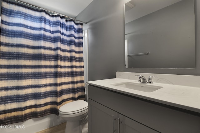 587 Hulston Landing Rd, Bluffton, SC 29909 - bathroom with vanity, shower / bath combination with curtain, and wood finished floors