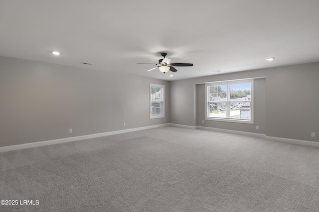 587 Hulston Landing Rd, Bluffton, SC 29909 - empty room featuring ceiling fan, recessed lighting, and light carpet