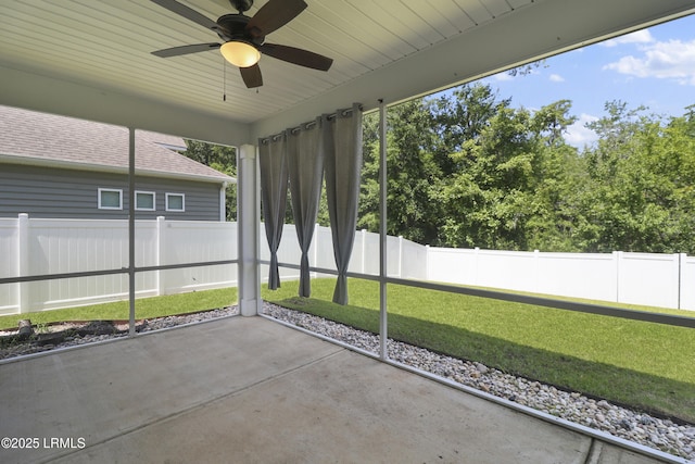 587 Hulston Landing Rd, Bluffton, SC 29909 - unfurnished sunroom with a ceiling fan