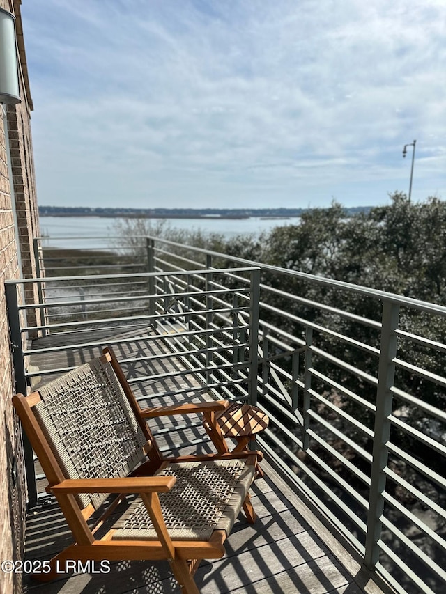 balcony with a water view