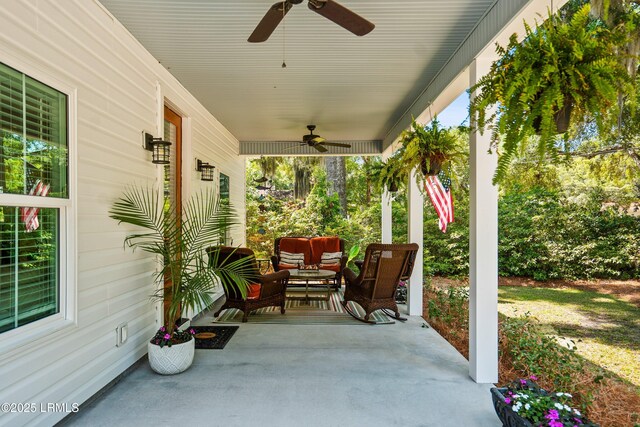 1 William St, Beaufort, SC 29907 - view of patio / terrace featuring covered porch and ceiling fan