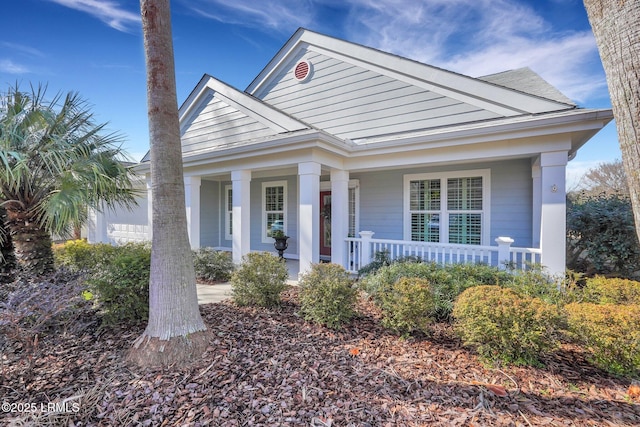 view of front of house featuring covered porch