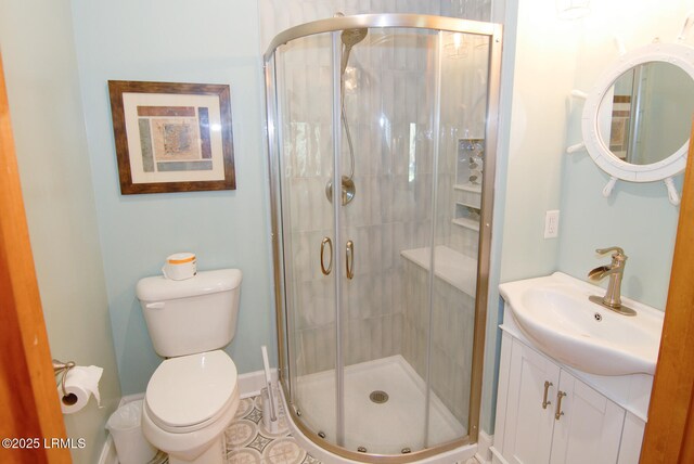 101 Ocean Point Dr, Fripp Island, SC 29920 - bathroom with a stall shower, toilet, and vanity