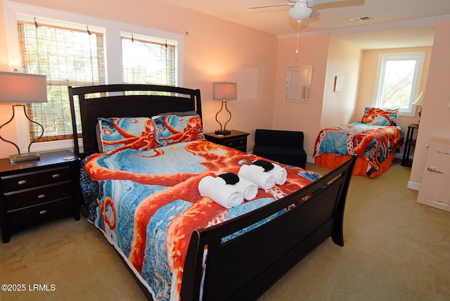 101 Ocean Point Dr, Fripp Island, SC 29920 - carpeted bedroom with ceiling fan