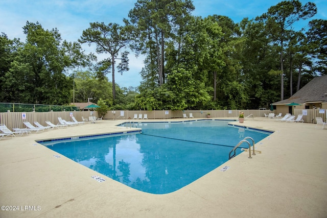 view of pool with a patio