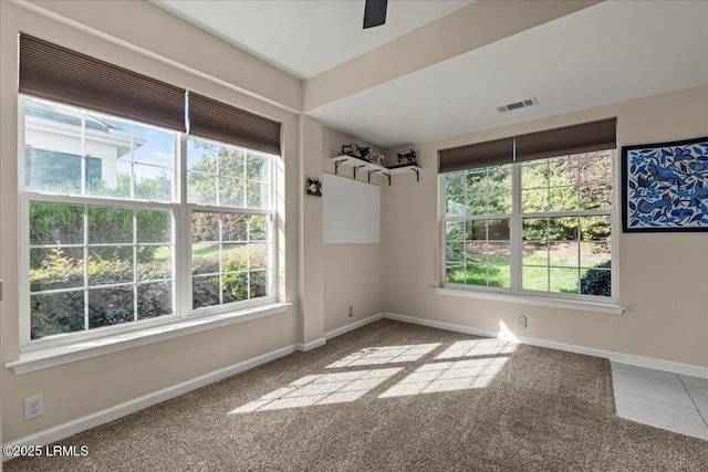 52 Summerplace Dr, Bluffton, SC 29909 - empty room featuring healthy amount of natural light, baseboards, carpet floors, and ceiling fan