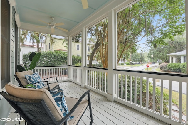 89 Bostick Cir, Beaufort, SC 29902 - sunroom / solarium featuring a ceiling fan