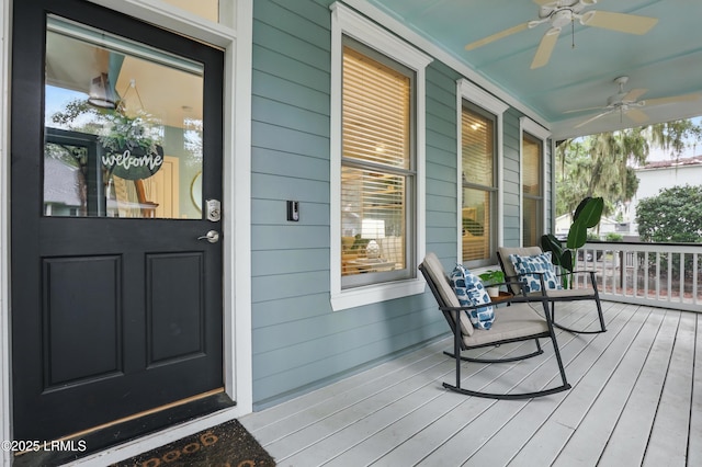 89 Bostick Cir, Beaufort, SC 29902 - doorway to property with covered porch and ceiling fan