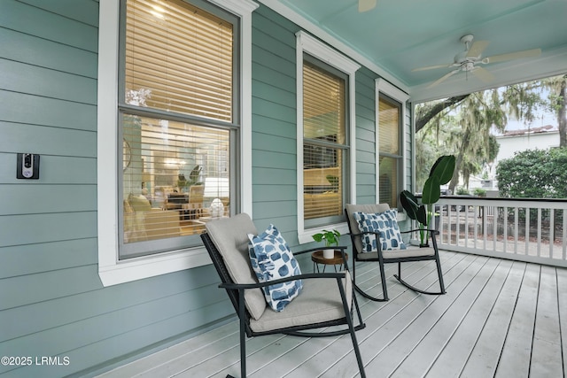 89 Bostick Cir, Beaufort, SC 29902 - wooden terrace with covered porch and a ceiling fan