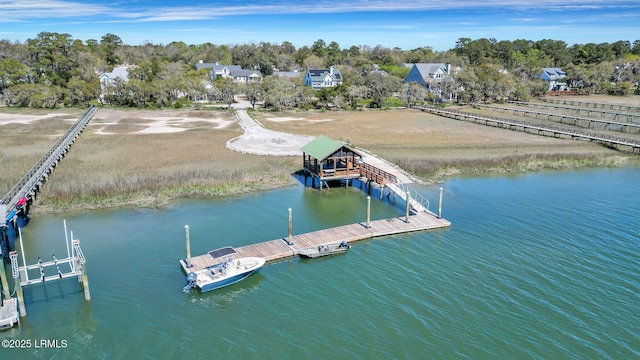 89 Bostick Cir, Beaufort, SC 29902 - drone / aerial view of a tree filled landscape and a nearby body of water