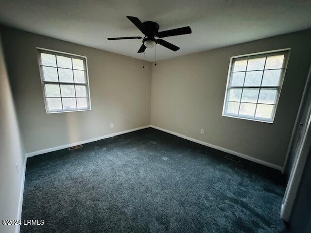 1154 Spruce St, Allendale, SC 29810 - carpeted empty room featuring a wealth of natural light and ceiling fan