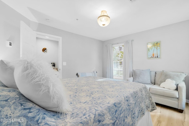 bedroom featuring light hardwood / wood-style flooring