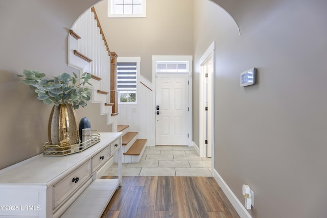 entryway with light wood-type flooring