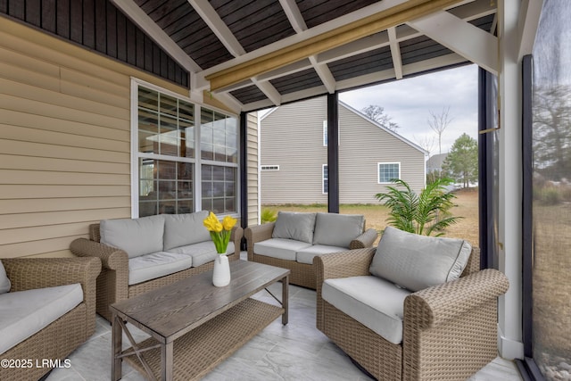 exterior space featuring outdoor lounge area