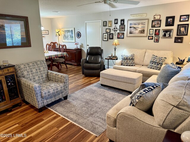 26 Mallard St, Ridgeland, SC 29936 - living room featuring wood finished floors and ceiling fan