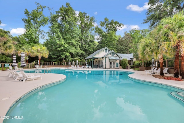 view of pool with a patio area