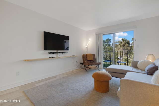 living room featuring light hardwood / wood-style floors