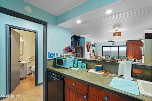 31 Anchorage Pt Unit 31, Hilton Head Island, SC 29928 - kitchen featuring dishwasher, recessed lighting, light wood finished floors, and tile countertops