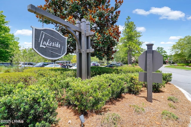 view of community sign