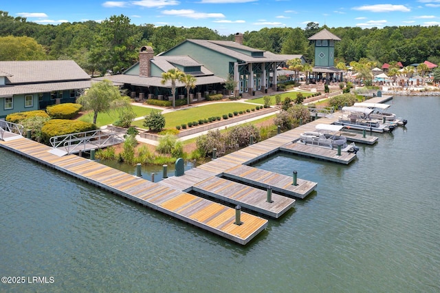 exterior space featuring a water view