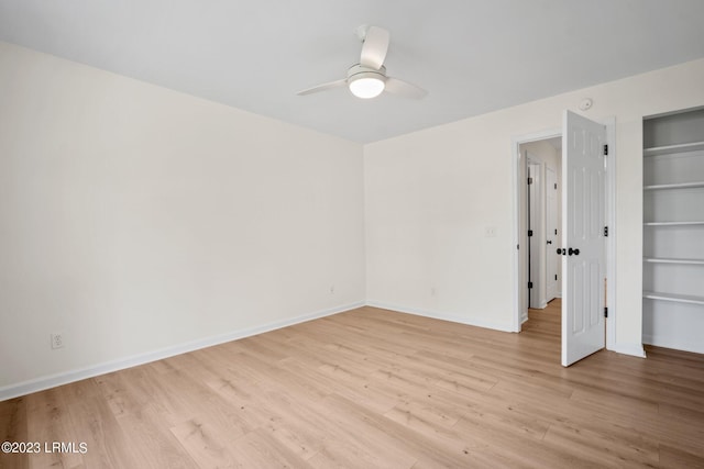 7 Grandiflora Ln, Beaufort, SC 29907 - unfurnished bedroom with light wood-style flooring, baseboards, and a ceiling fan
