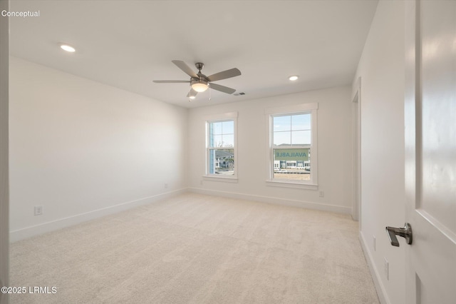 427 Parkside Commons, Bluffton, SC 29910 - spare room with light colored carpet, ceiling fan, and recessed lighting