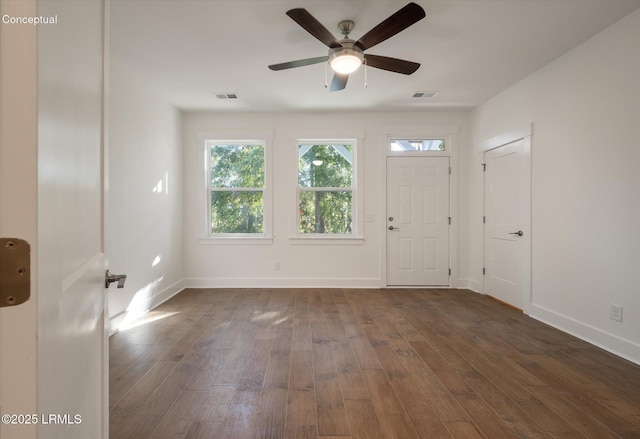 427 Parkside Commons, Bluffton, SC 29910 - entrance foyer with dark wood finished floors and ceiling fan