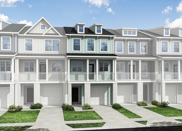 427 Parkside Commons, Bluffton, SC 29910 - view of property with an attached garage, a standing seam roof, and roof with shingles