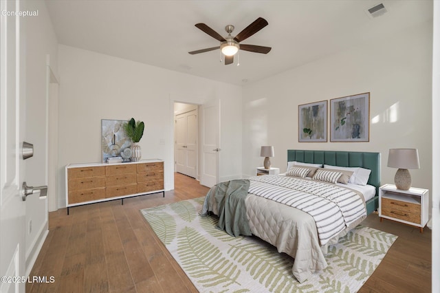 427 Parkside Commons, Bluffton, SC 29910 - bedroom with wood-type flooring and ceiling fan