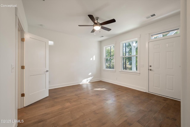 427 Parkside Commons, Bluffton, SC 29910 - entryway featuring dark wood-style flooring and ceiling fan