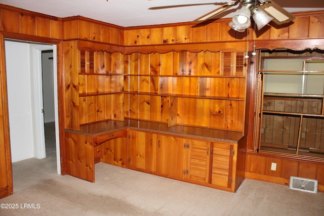 1933 Bamberg Hwy, Hampton, SC 29924 - unfurnished office featuring carpet, wood walls, and ceiling fan