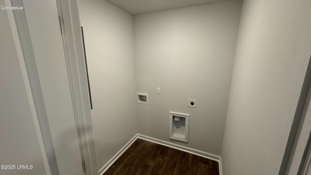 24 Twickenham Loop, Yemassee, SC 29945 - laundry room with hookup for an electric dryer, washer hookup, and dark wood-type flooring