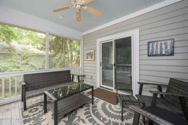 view of sunroom