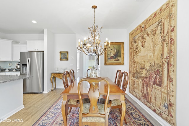 257 Garden Gate Cir E, Hardeeville, SC 29927 - dining room with a chandelier, light wood finished floors, and recessed lighting