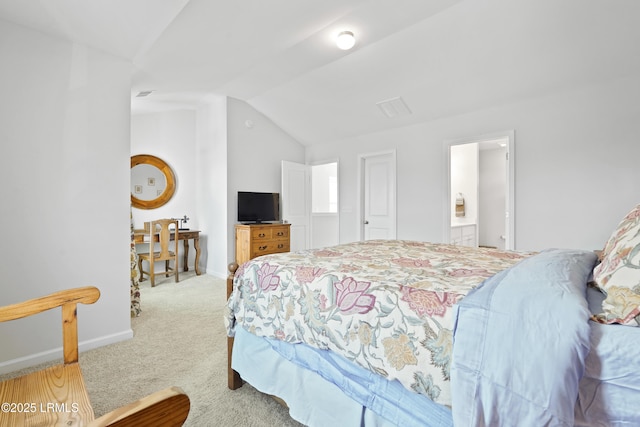257 Garden Gate Cir E, Hardeeville, SC 29927 - carpeted bedroom featuring vaulted ceiling and ensuite bathroom