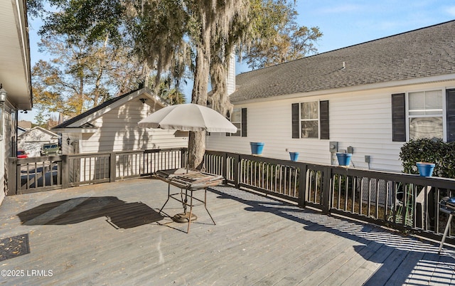 view of wooden deck