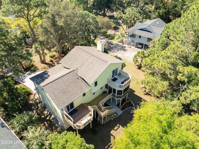 3 Ocean Marsh Ln, Harbor Island, SC 29920 - view from above of property featuring a tree filled landscape