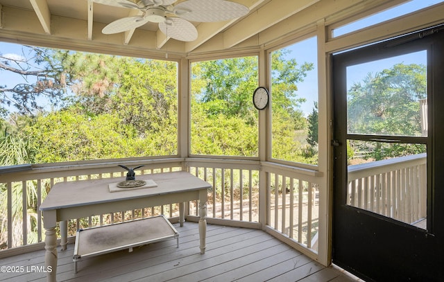 3 Ocean Marsh Ln, Harbor Island, SC 29920 - sunroom / solarium with a ceiling fan